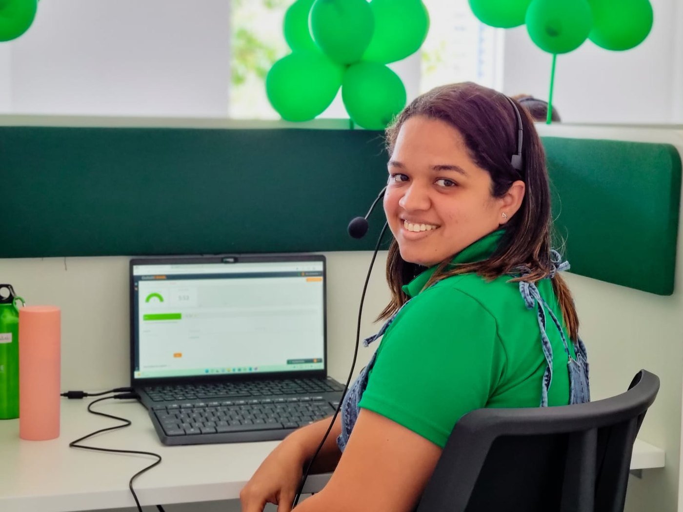 Gabriella em atendimento